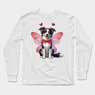 Valentine Fairy Border Collie Dog Long Sleeve T-Shirt